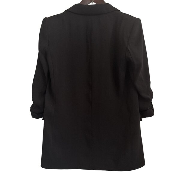 🖤 ZARA Open Front Blazer With Rolled-Up Sleeves | Size S - Picture 8 of 12